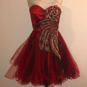 Red & Gold Party Dress